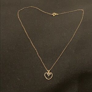 Delicate Gold Heart Pendant Necklace - Women Jewelry